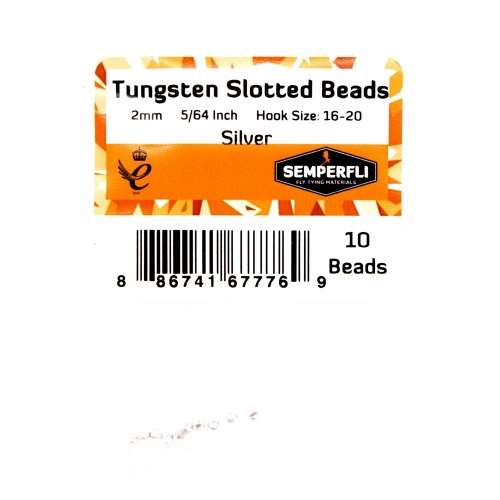 Tungsten Slotted Beads 2mm (5/64 inch) Silver