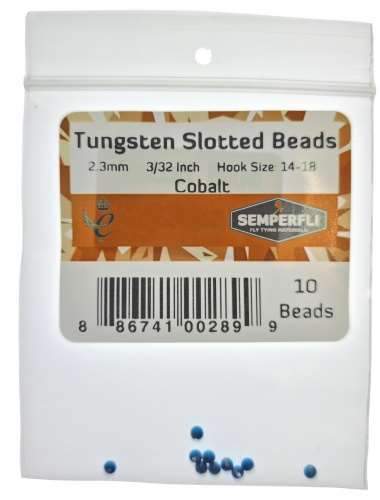 Tungsten Slotted Beads 2.3mm (3/32 inch) Cobalt