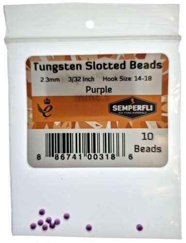 Tungsten Slotted Beads 2.3mm (3/32 inch) Purple