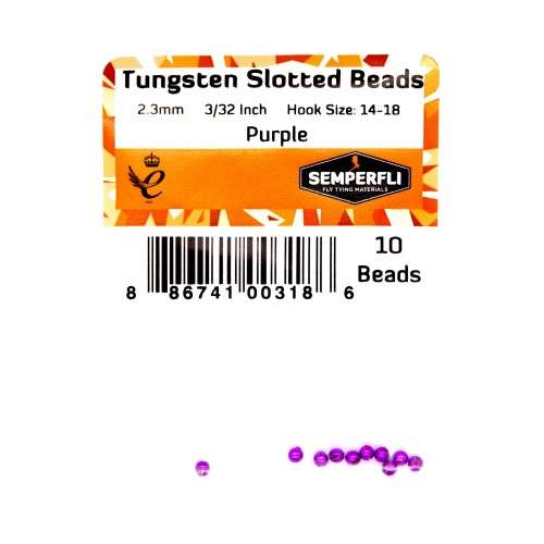 Tungsten Slotted Beads 2.3mm (3/32 inch) Purple