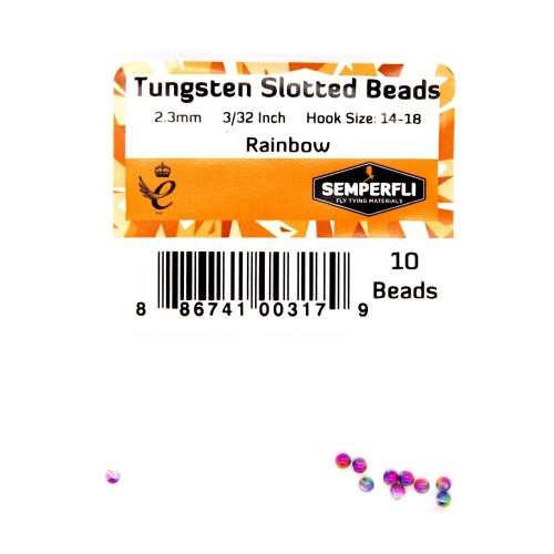 Tungsten Slotted Beads 2.3mm (3/32 inch) Rainbow