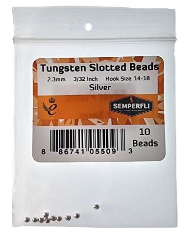 Tungsten Slotted Beads 2.3mm (3/32 inch) Silver