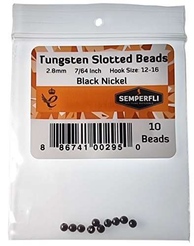 Tungsten Slotted Beads 2.8mm (7/64 inch) Black Nickel