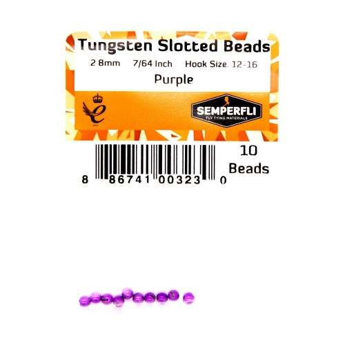 Tungsten Slotted Beads 2.8mm (7/64 inch) Purple