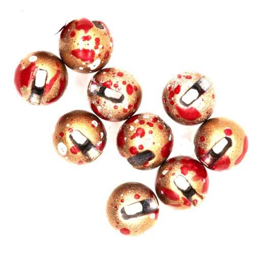 Tungsten Slotted Beads 3.8mm (5/32 inch) Mottled Tan