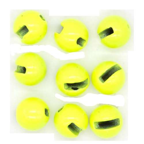 Tungsten Slotted Beads 4.6mm (3/16 inch) Fl Yellow