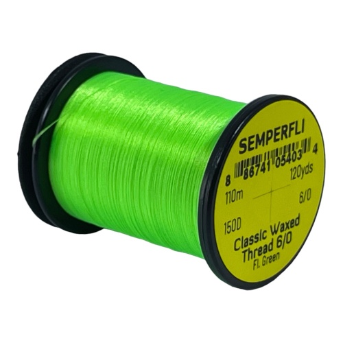 Classic Waxed Thread 6/0 110m (120 Yards) Fluoro Green