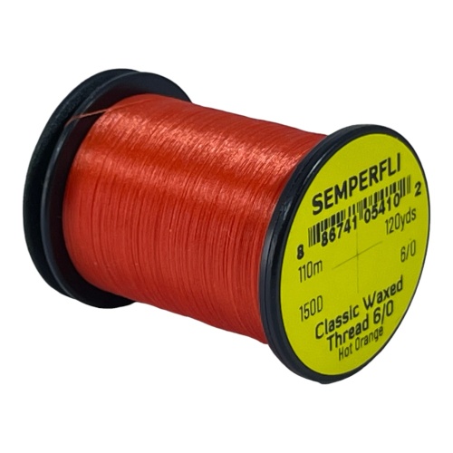 Classic Waxed Thread 6/0 110m (120 Yards) Hot Orange