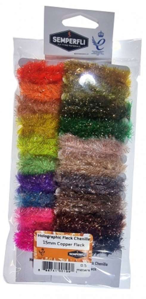 Copper Tinsel Fleck Chenille 15mm Multicards